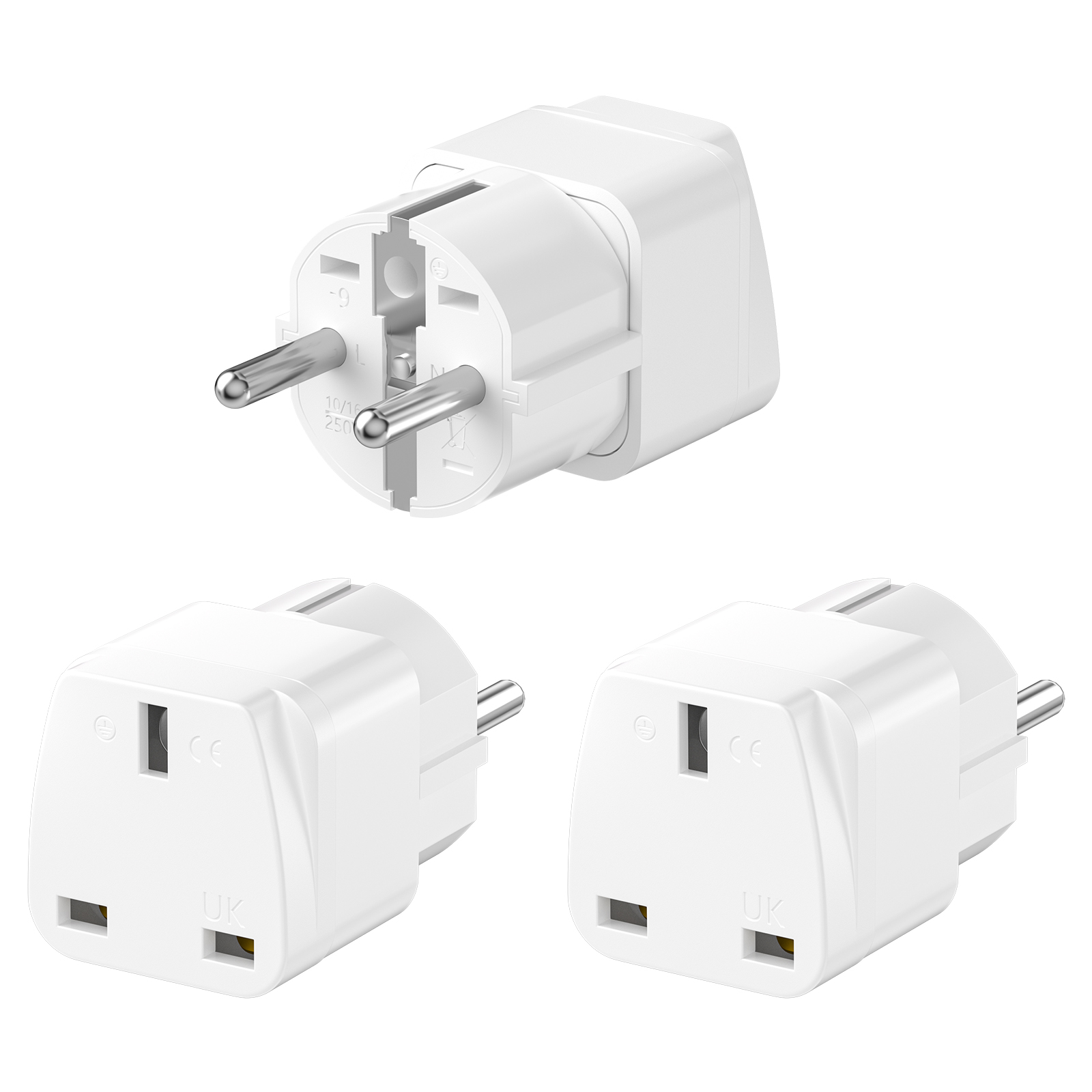 Women Accessories In Uk - 3PCS UK to EU Plug Adapter