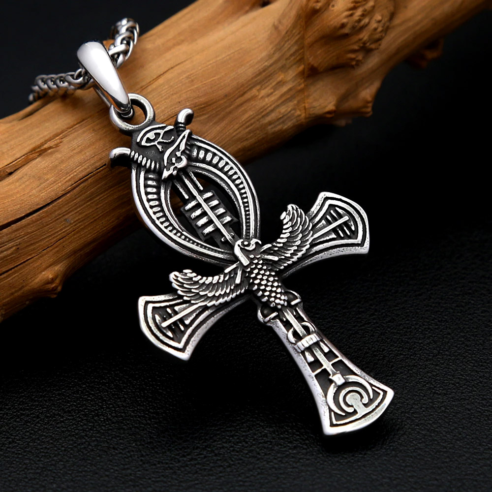 Retro Eagle Ankh Cross Stainle - Women'S Egyptian Accessories recension och pris
