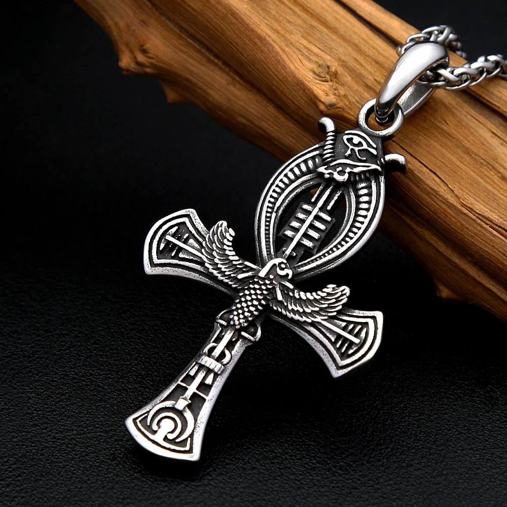 Retro Eagle Ankh Cross Stainle - Women'S Egyptian Accessories recension och pris